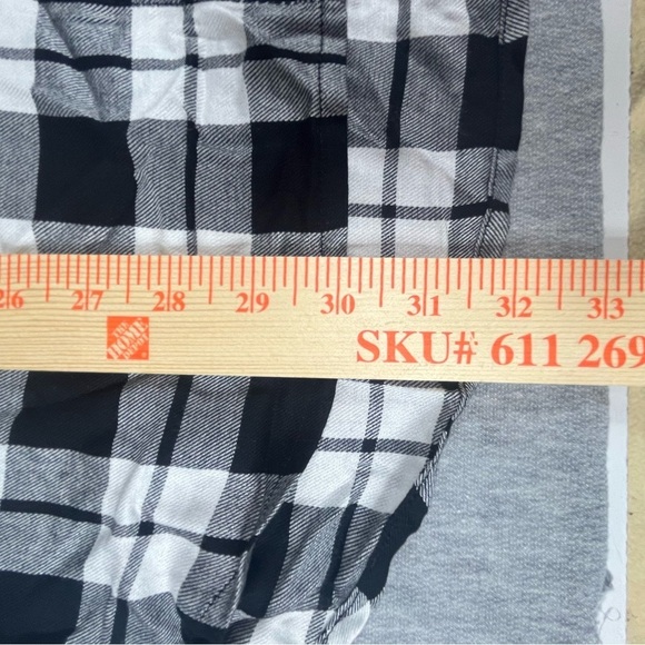 Roamans 22w Plaid Sheer Lace Black And White Long Sleeve Button Up NWOT - Picture 9 of 11